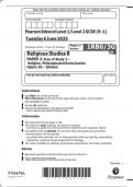 Pearson Edexcel GCSE In Religious Studies &lpar;1RB0&rpar; Paper 3G Sikhism Mark Scheme &lpar;Results&rpar; Summer 2024