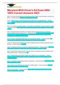Maryland MVA Driver's EdExamWith100&percnt; Correct Answers 2023