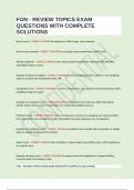 FON - REVIEW TOPICS EXAM QUESTIONS WITH COMPLETE SOLUTIONS