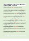 FON Final Exam Study Guide questions with complete solutions&period;
