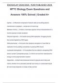 MTTC Biology Exam Questions and Answers 100&percnt; Solved &vert; Graded A&plus;