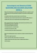 Gynecological and Obstetrical EXAM  QUESTIONS AND ACCURATE SOLUTIONS  RATED A