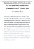 NU 629 Final Exam Questions and Verified Rationalized Answers 100&percnt; Guaranteed Pass
