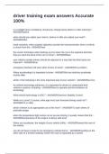 driver training exam answers Accurate 100&percnt;