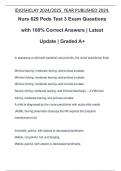 NUR 629 EXAM PACKAGE DEAL QUESTIONS AND VERIFIED RATIONALIZED ANSWERS 100&percnt; GUARANTEED PASS &vert; LATEST UPDATE &vert; VERIFIED AND APPROVED &vert; GRADED A&plus;