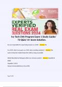 Ivy Tech CNA Program Exam 1 Study Guide&sol; 73 Q&A&sol; A&plus; Score Solution&period; 