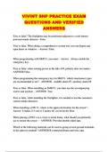 VIVINT SHP PRACTICE EXAM QUESTIONS AND VERIFIED ANSWERS