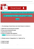 Cslb B License General Contractor Exam Questions With Correct Answers 2024&sol;25 &vert;&vert;Complete A&plus; Guide