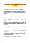 VIVINT SHP FINAL EXAM QUESTIONS AND ANSWERS