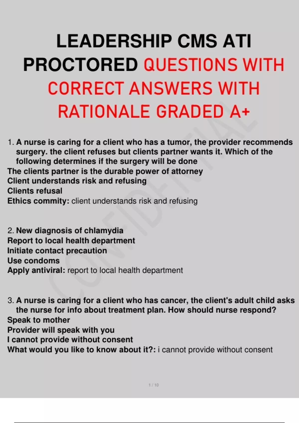 LEADERSHIP CMS ATI PROCTORED QUESTIONS WITH CORRECT ANSWERS WITH ...