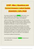 CCSP - Misc&period; &vert; Questions and Correct Answers &vert; Latest Update 2024&sol;2025 &vert; 100&percnt; PASS