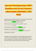 Exercise Physiology Exam CCSP &vert; Questions and Correct Answers &vert; Latest Update 2024&sol;2025 &vert; 100&percnt; PASS
