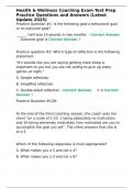 Health & Wellness Coaching Exam Test Prep Practice Questions and Answers &lpar;Latest Update 2025&rpar;
