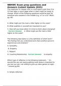 NBHWC Exam prep questions and Answers &lpar;Latest Update 2025&rpar;