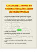 ILE Exam Prep &vert; Questions and Correct Answers &vert; Latest Update 2024&sol;2025 &vert; 100&percnt; PASS