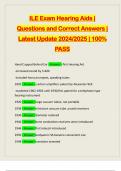 ILE Exam Hearing Aids &vert; Questions and Correct Answers &vert; Latest Update 2024&sol;2025 &vert; 100&percnt; PASS