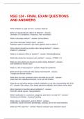 NSG 124 - FINAL EXAM QUESTIONS AND ANSWERS