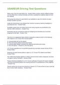 USAREUR Driving Test &lpar;2025 &rpar;Latest Questions With Passed Solutions&excl;&excl;