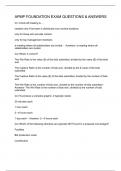 APMP FOUNDATION EXAM QUESTIONS & ANSWERS