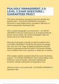 PGA GOLF MANAGEMENT 3&period;0 LEVEL 3 EXAM QUESTIONS &vert;GUARANTEED PASS&excl;&excl;