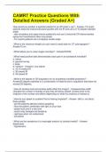 CAMRT Practice Questions With Detailed Answers &lpar;Graded A&plus;&rpar;