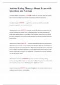 Assisted Living Manager Board Exam with Questions and Answers