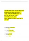      ASVAB WORD KNOWLEDGE &lpar;ENGLISH LINGUISTICS&rpar; PREMIUM UPDATE &lpar;2024-2025&rpar;&vert;BRAND NEW EXAM QUESTIONS AND CORRECT ANSWERS&comma;ALL GRADED A&plus;&vert;GUARANTEED SUCCESS&vert;LATEST UPDATE