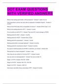 DOT EXAM QUESTIONS WITH VERIFIED ANSWERS 