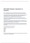 ECO 2023&colon; Module 1 Questions & Answers