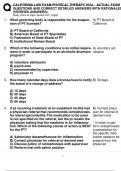 CALIFORNIA LAW EXAM PHYSICAL THERAPY 2024 ACTUAL EXAM  QUESTIONS AND CORRECT DETAILED ANSWERS WITH RATIONALES  &lpar;VERIFIED ANSWERS&rpar;