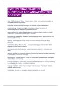 CMN 10V FINALPRACTICE QUESTIONS AND ANSWERS &lpar;100&percnt; CORRECT&rpar; 