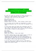 SHERPATH SYSTEMIC LUPUS ERYTHEMATOSUS QUESTIONS WITH COMPLETE ANSWERS