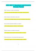 CDC 2W171 Questions and Answers  Already Passed