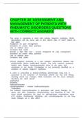 CHAPTER 38 ASSESSMENT AND MANAGEMENT OF PATIENTS WITH RHEUMATIC DISORDERS QUESTIONS WITH CORRECT ANSWERS&period;