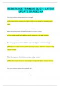 RESISTANCE TRAINING QUIZ 1&colon; LATEST  UPDATE GRADED A&plus;