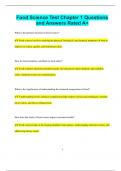Food Science Test Chapter 1 Questions  and Answers Rated A&plus;