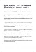 Exam Simulator FL-LH - FL Health and Life and Annuity correctly answered