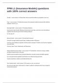 FPM L1 &lpar;Insurance Models&rpar; questions with 100&percnt; correct answers
