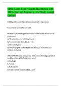 VMO Exam Study Guide Questions with 100&percnt; Correct Answers &vert; Verified &vert; Latest Update
