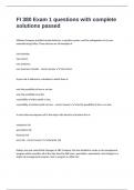 FI 380 Exam 1 questions with complete solutions passed