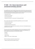 FI 380 - Ch 2 Quiz Questions well answered already passed