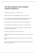 Finn 001 questions with complete solutions graded A&plus;