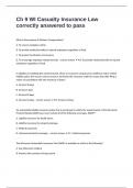 Ch 9 WI Casualty Insurance Law correctly answered to pass