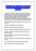 PN105 &ndash; CHAPTER 40 &ndash; INTRODUCTION TO MICROBIOLOGY EXAM QUESTIONS AND ANSWERS