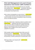 PGA Golf Management 3&period;0 Level 3 Exam Questions And Answer 100&percnt; Verified A&plus;