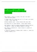 MRI ASMIRT LEVEL 1 EXAM QUESTIONS WITH COMPLETE ANSWERS