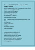 Women's Health NURS 452 Exam 1 Questions With Complete Solutions