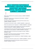 2024 VERIFIED NATIONALLY REGISTERED CERTIFIED MEDICAL ASSISTANT NATIONAL CREDENTIAL REVIEW EXAM WITH CORRECT ANSWERS