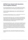 EDPNA Exam Study Guide Questions And Complete Solutions&period;