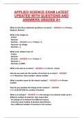 APPLIED SCIENCE EXAM LATEST UPDATED WITH QUESTIONS AND ANSWERS GRADED A&plus;